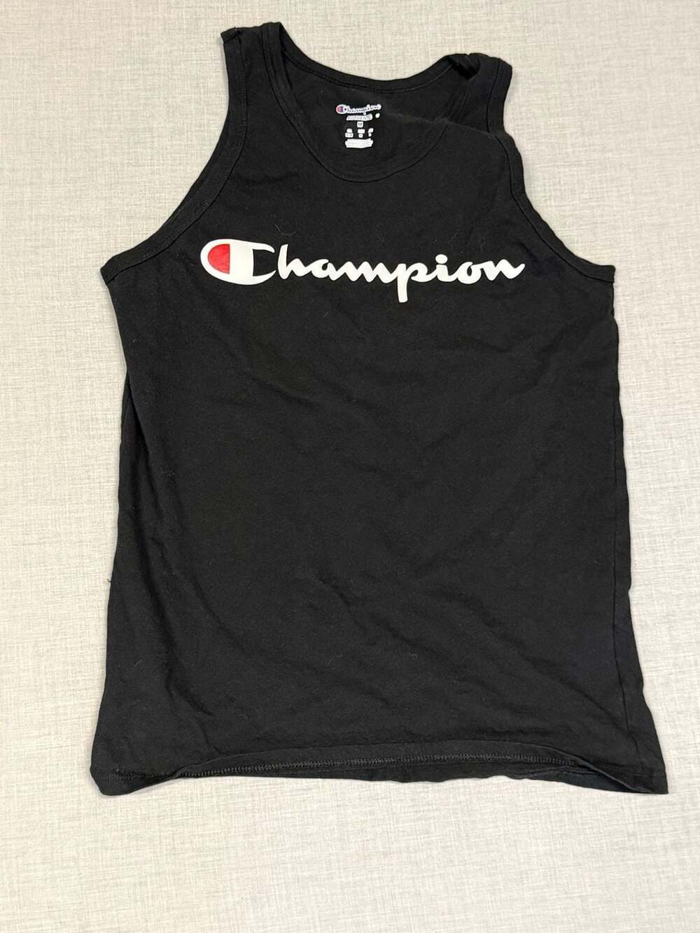 Champion Authentic Men's Classic Script Logo Jersey Tank Top Black